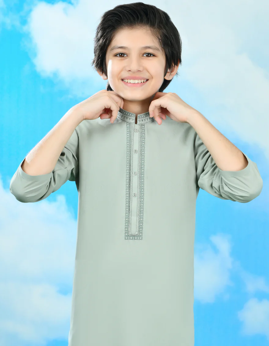 GREEN BLENDED KAMEEZ SHALWAR | JCKS-A-39053/S24/JJ9300-SF - Image 3