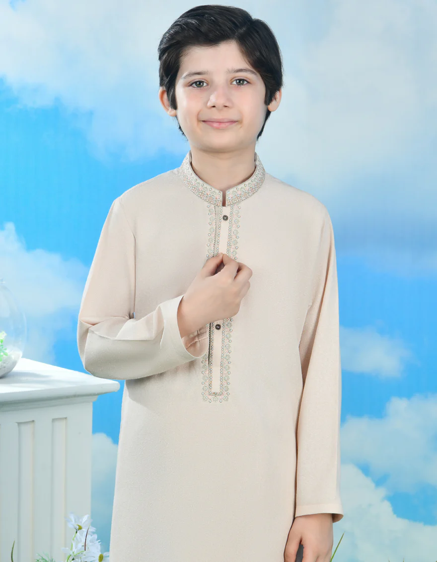 BROWN BLENDED KAMEEZ SHALWAR | JCKS-A-39072/S24/JJ9252-FL - Image 2