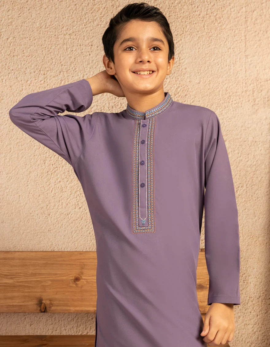 LAVENDER BLENDED KAMEEZ SHALWAR | JCKS-A-39328/S25/JJ10120-FL - Image 2