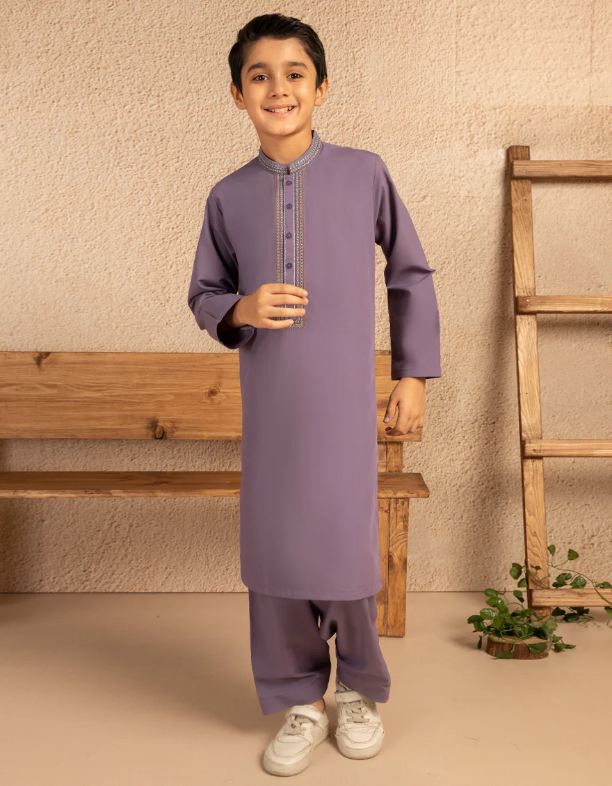 LAVENDER BLENDED KAMEEZ SHALWAR | JCKS-A-39328/S25/JJ10120-FL - Image 4