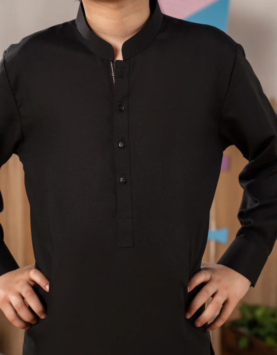 BLACK BLENDED KAMEEZ SHALWAR | JCKS-A-39340/S25/JJ10178-CL - Image 3