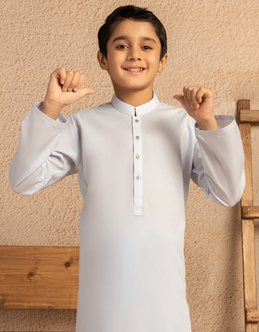 SKY BLUE BLENDED KAMEEZ SHALWAR | JCKS-A-39361/S25/JJ9815-PN - Image 2