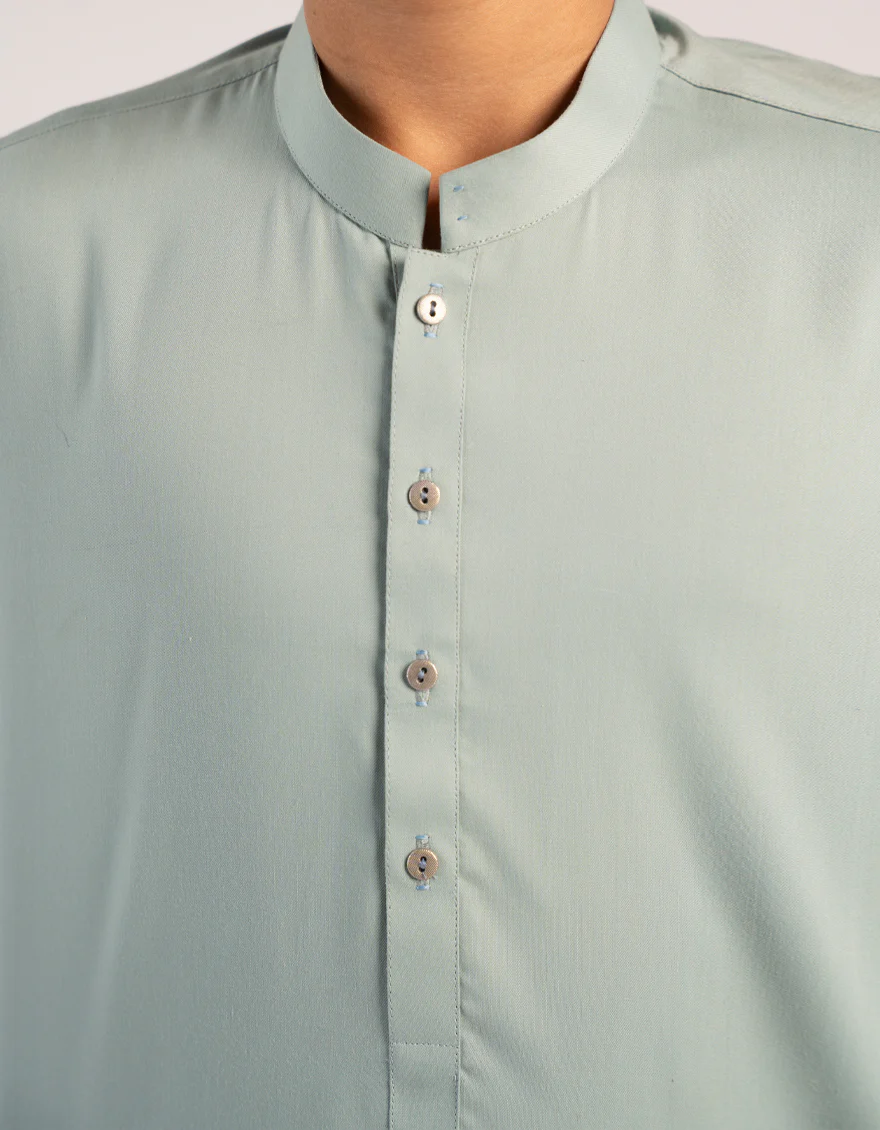 LIGHT GREEN BLENDED KAMEEZ SHALWAR | JCKS-A-39363/S25/JJ9823-CL - Image 3