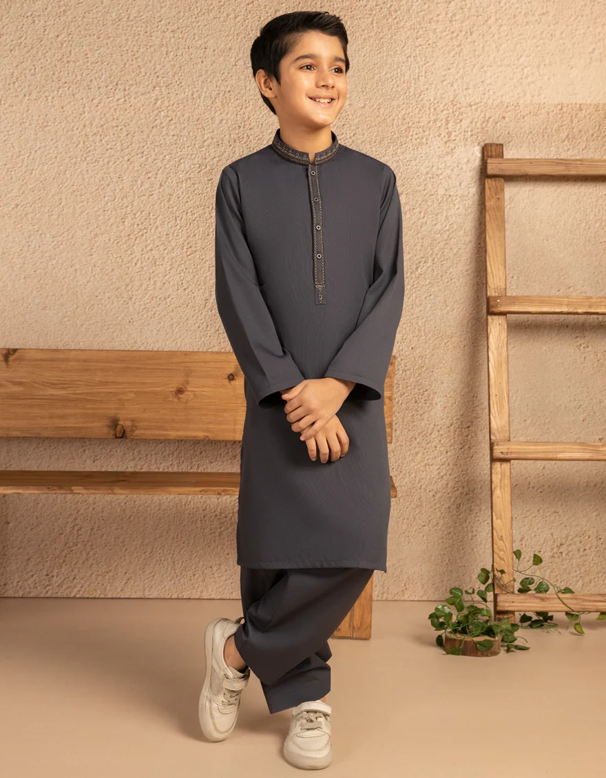 GREY BLENDED KAMEEZ SHALWAR | JCKS-A-39369/S25/JJ9766-SF - Image 4