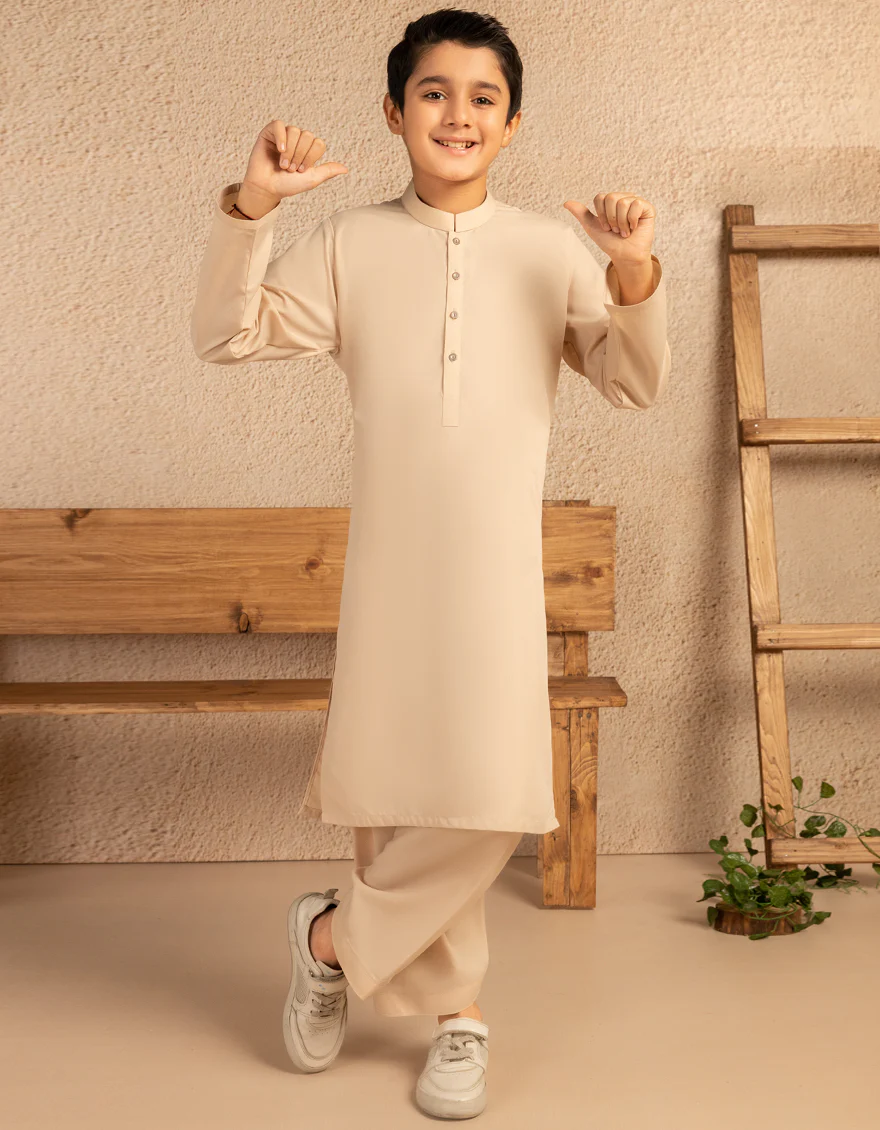 PEACH BLENDED KAMEEZ SHALWAR | JCKS-A-39373/S25/JJ9815-PN - Image 3