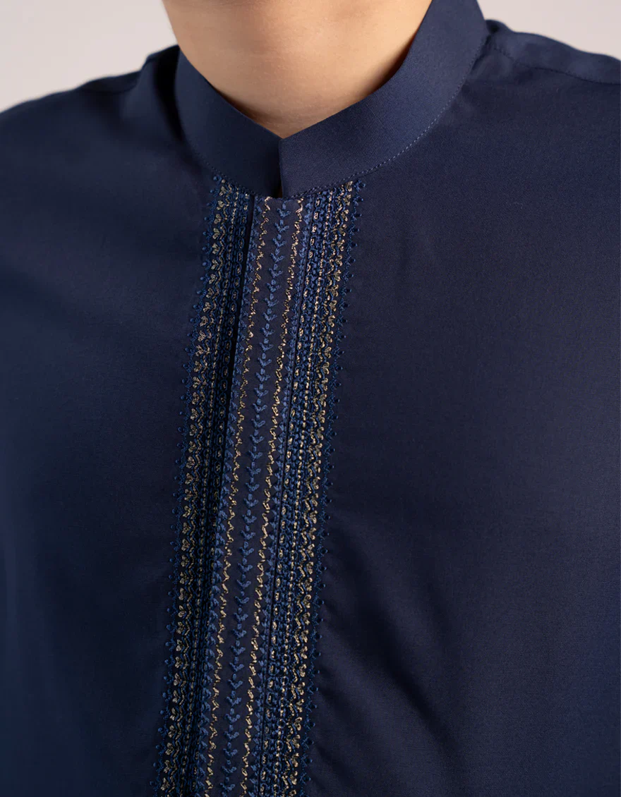 BLUE BLENDED KAMEEZ SHALWAR | JCKS-A-39376/S25/JJ9815-FL - Image 3