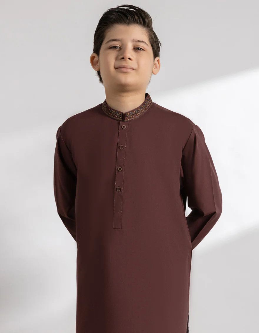PLUM BLENDED KAMEEZ SHALWAR | JCKS-A-39377/S25/JJ9818-SF - Image 2