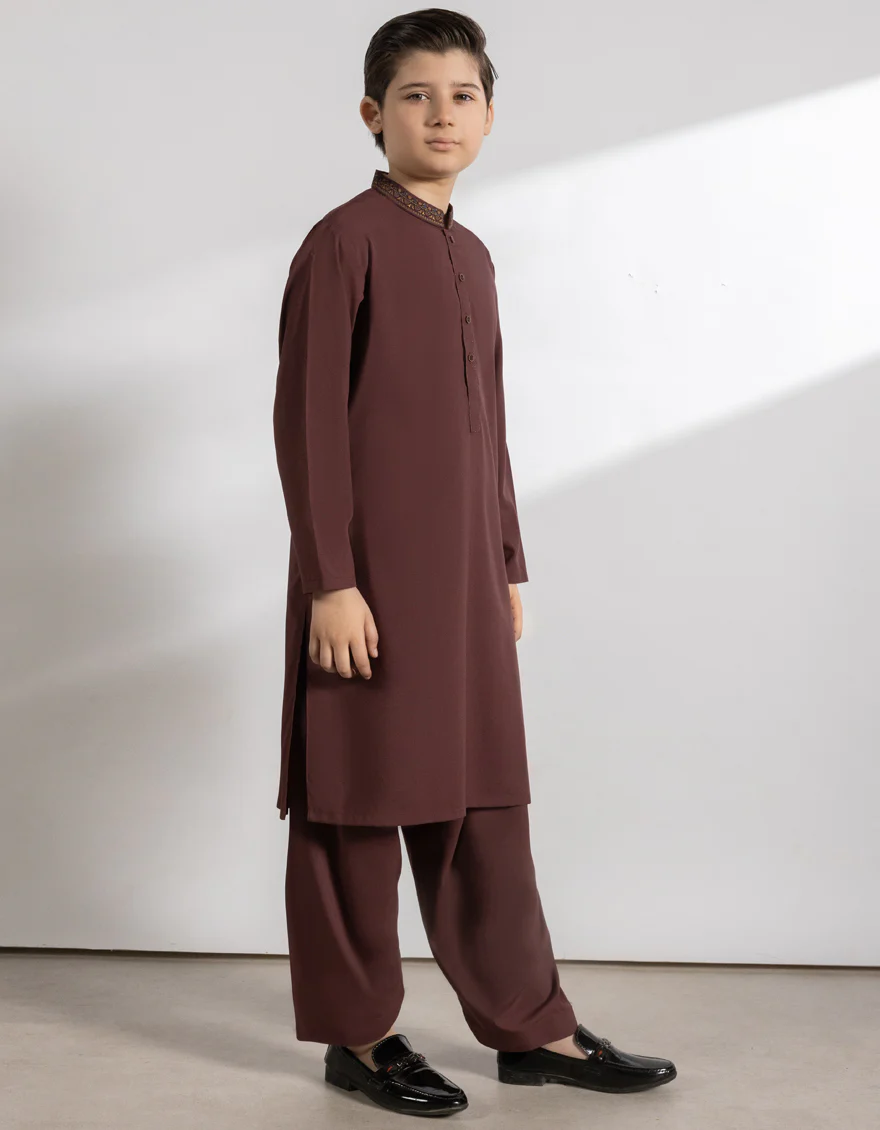 PLUM BLENDED KAMEEZ SHALWAR | JCKS-A-39377/S25/JJ9818-SF - Image 3