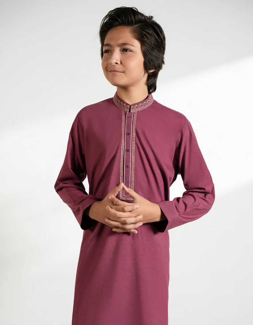MAGENTA BLENDED KAMEEZ SHALWAR | JCKS-A-39394/S25/JJ9863-SF - Image 2