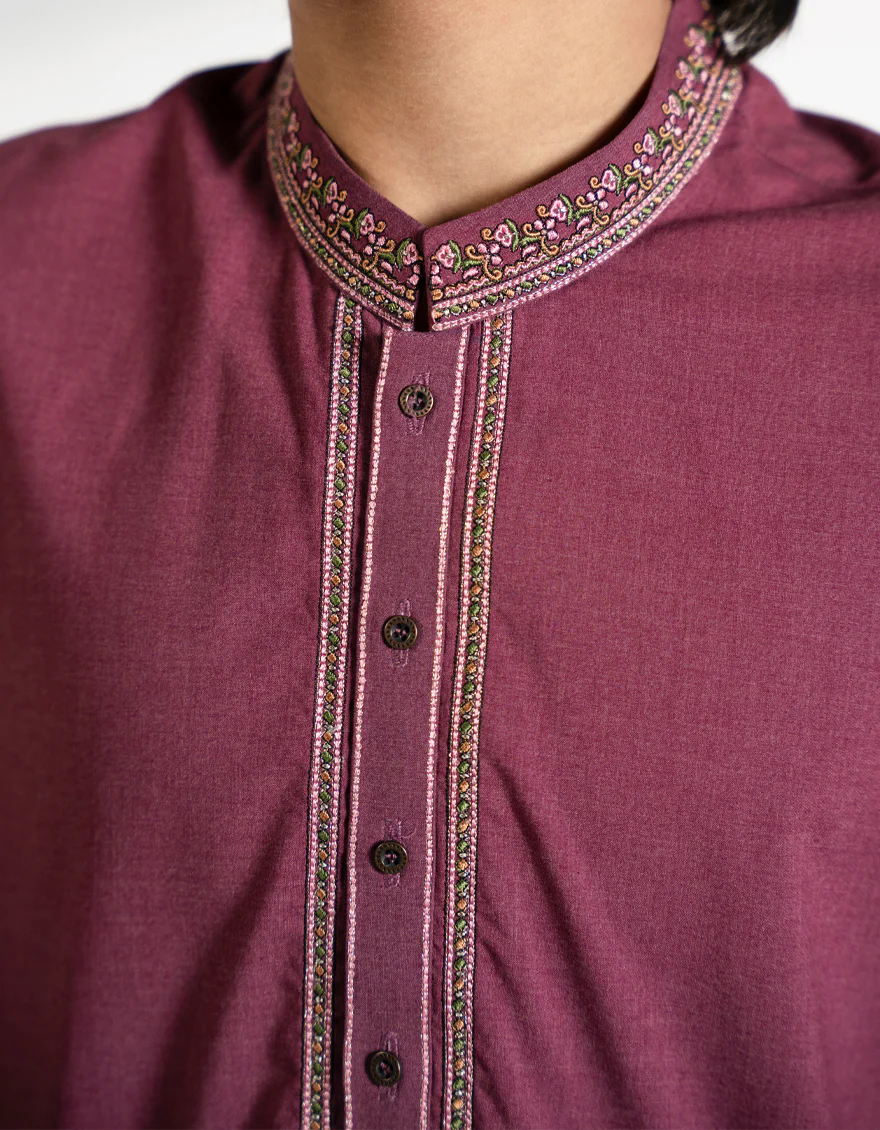 MAGENTA BLENDED KAMEEZ SHALWAR | JCKS-A-39394/S25/JJ9863-SF - Image 3