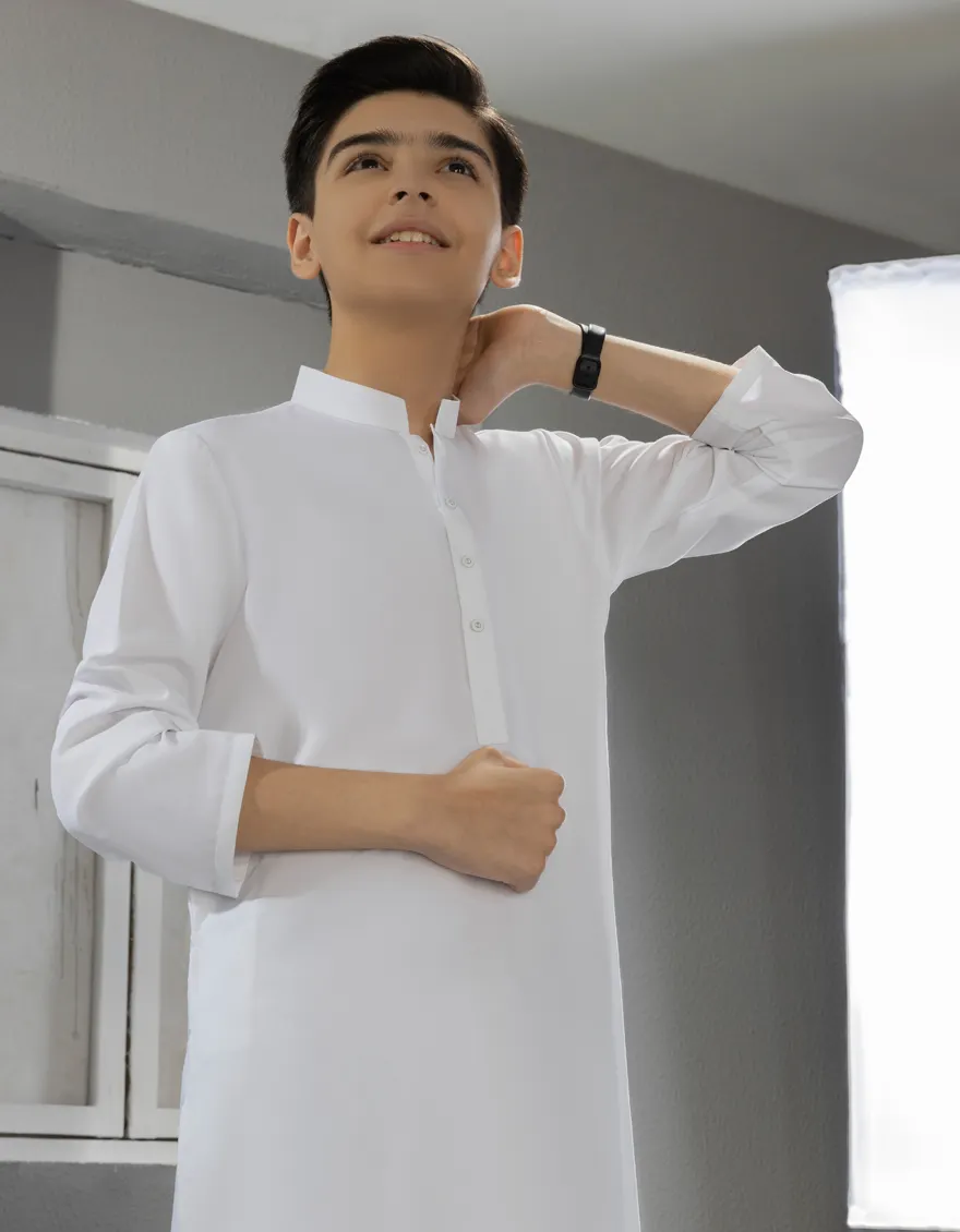 WHITE BLENDED KAMEEZ SHALWAR | JCKS-A-40221-R15-AP/S25/JJ10251-PN - Image 2