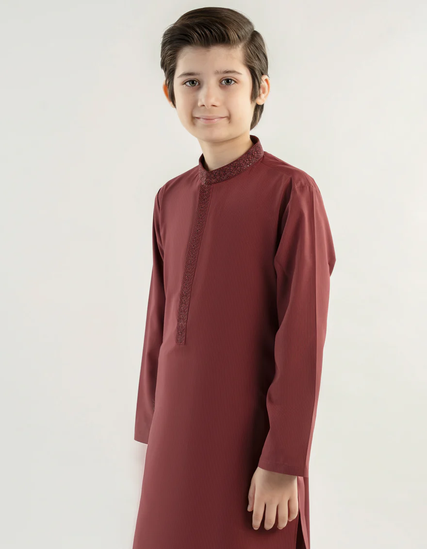 MAROON KAMEEZ SHALWAR | JCKS-A-46439/S24/JJ9570-SF - Image 2
