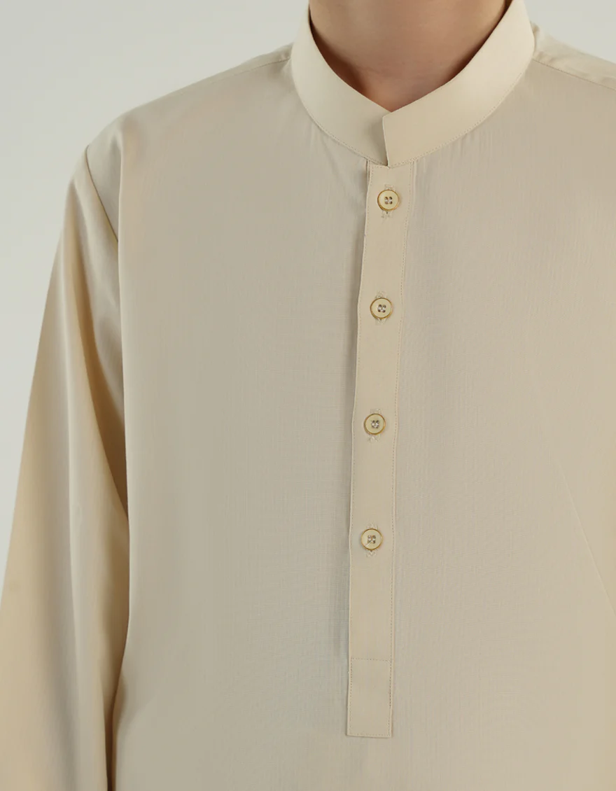 CREAM BLENDED KAMEEZ SHALWAR | JCKS-A-46514/S24/JJ9599-PN - Image 3