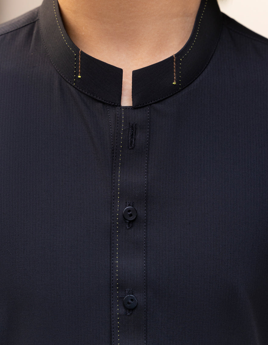 BLACK BLENDED KAMEEZ SHALWAR | JCKS-A-46557/S25/JJ9616-CL - Image 2