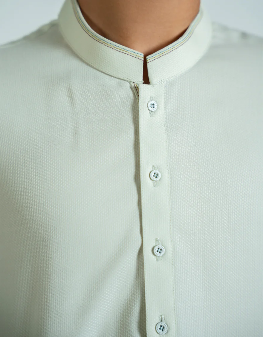 APPLE WHITE BLENDED KAMEEZ SHALWAR | JCKS-A-46807/S25/JJ10078-CL - Image 3