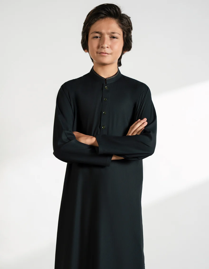 BLACK BLENDED KAMEEZ SHALWAR | JCKS-A-46808/S25/JJ10078-CL - Image 2