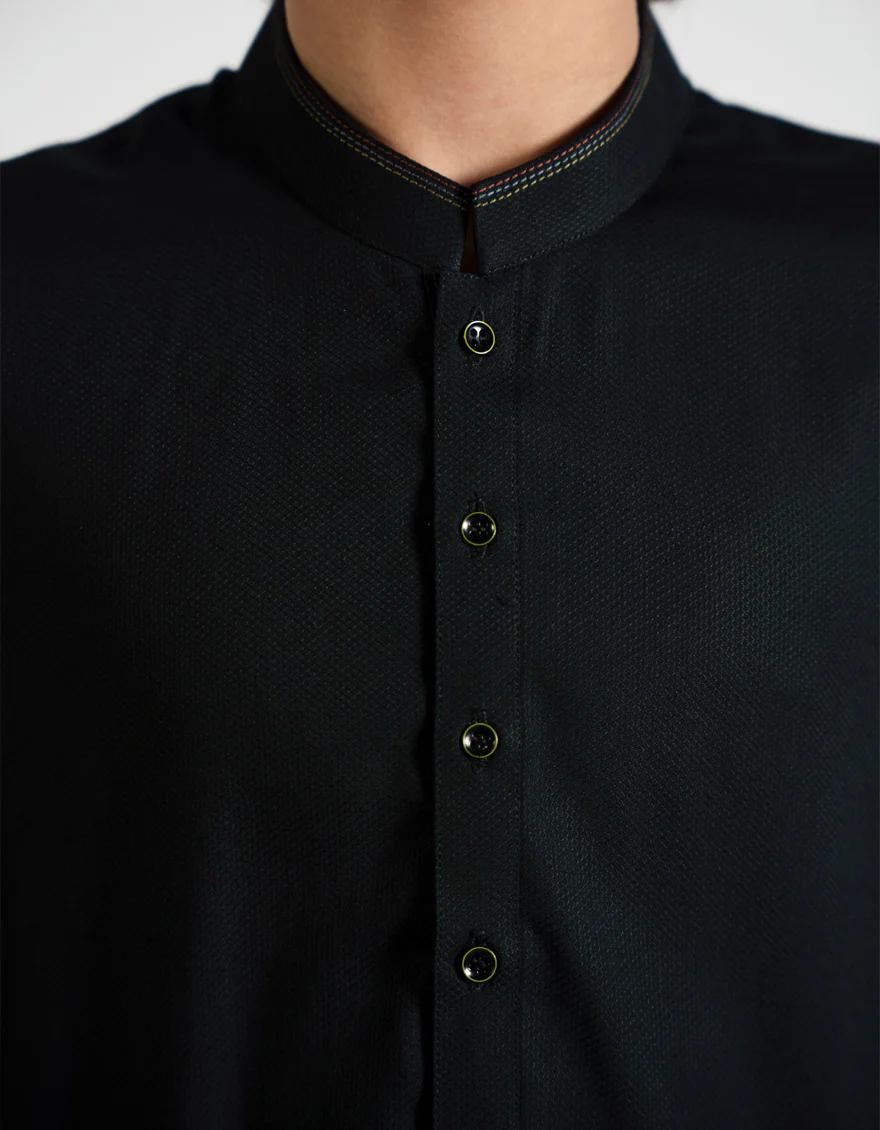 BLACK BLENDED KAMEEZ SHALWAR | JCKS-A-46808/S25/JJ10078-CL - Image 3