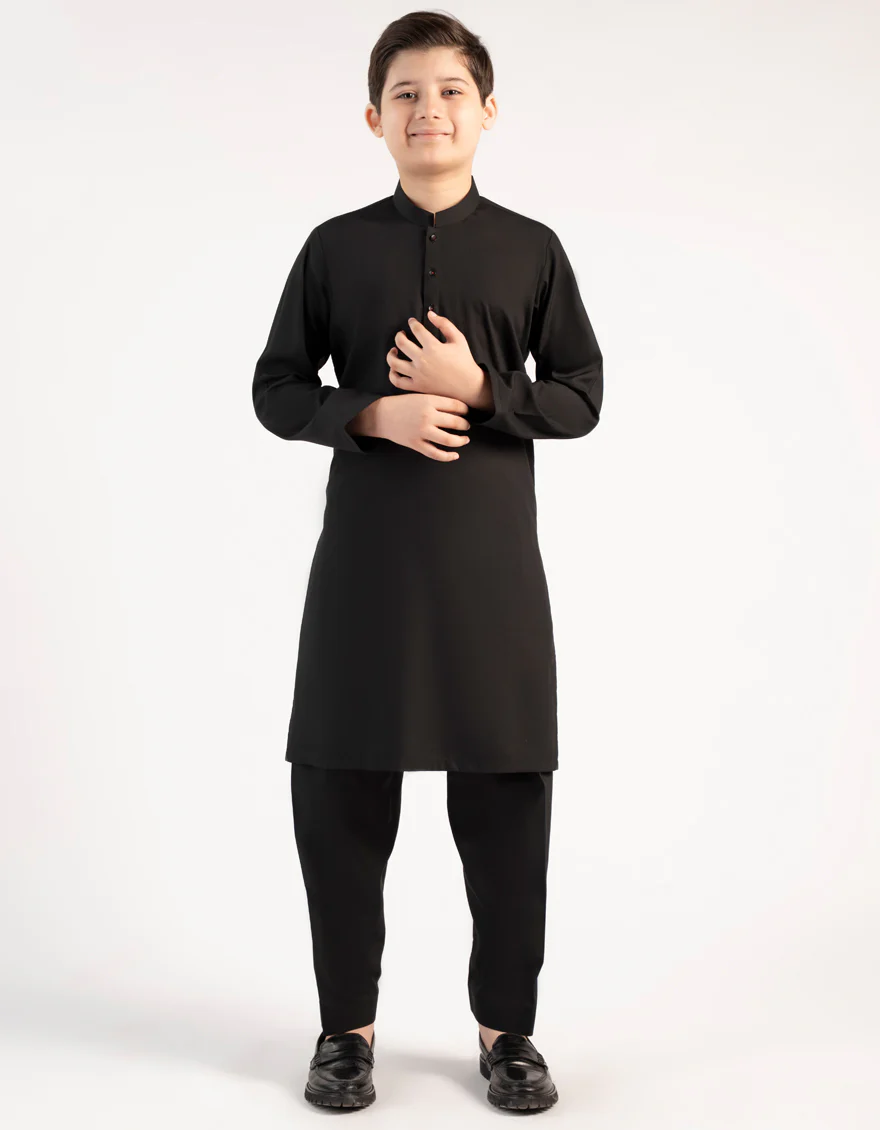 BLACK BLENDED KAMEEZ SHALWAR | JCKS-A-46915/S25/JJ9820-PN