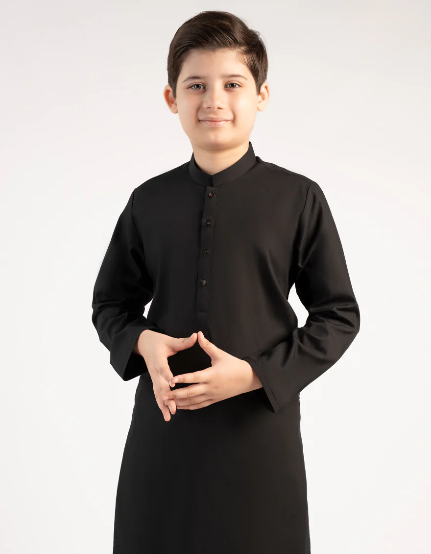 BLACK BLENDED KAMEEZ SHALWAR | JCKS-A-46915/S25/JJ9820-PN - Image 2