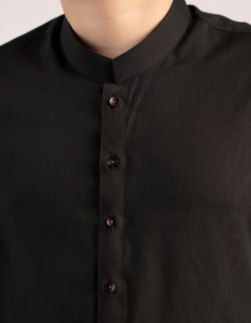 BLACK BLENDED KAMEEZ SHALWAR | JCKS-A-46915/S25/JJ9820-PN - Image 3