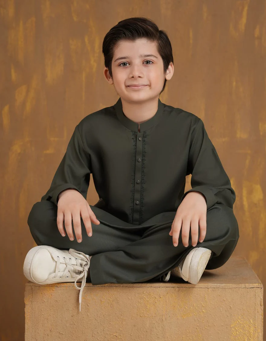 GREEN BLENDED KAMEEZ SHALWAR | JCKS-A-90466/S24/JJ9417-SF - Image 2