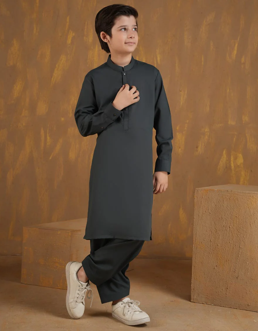 BLUE BLENDED KAMEEZ SHALWAR | JCKS-A-90470/S24/JJ9417-SF - Image 2