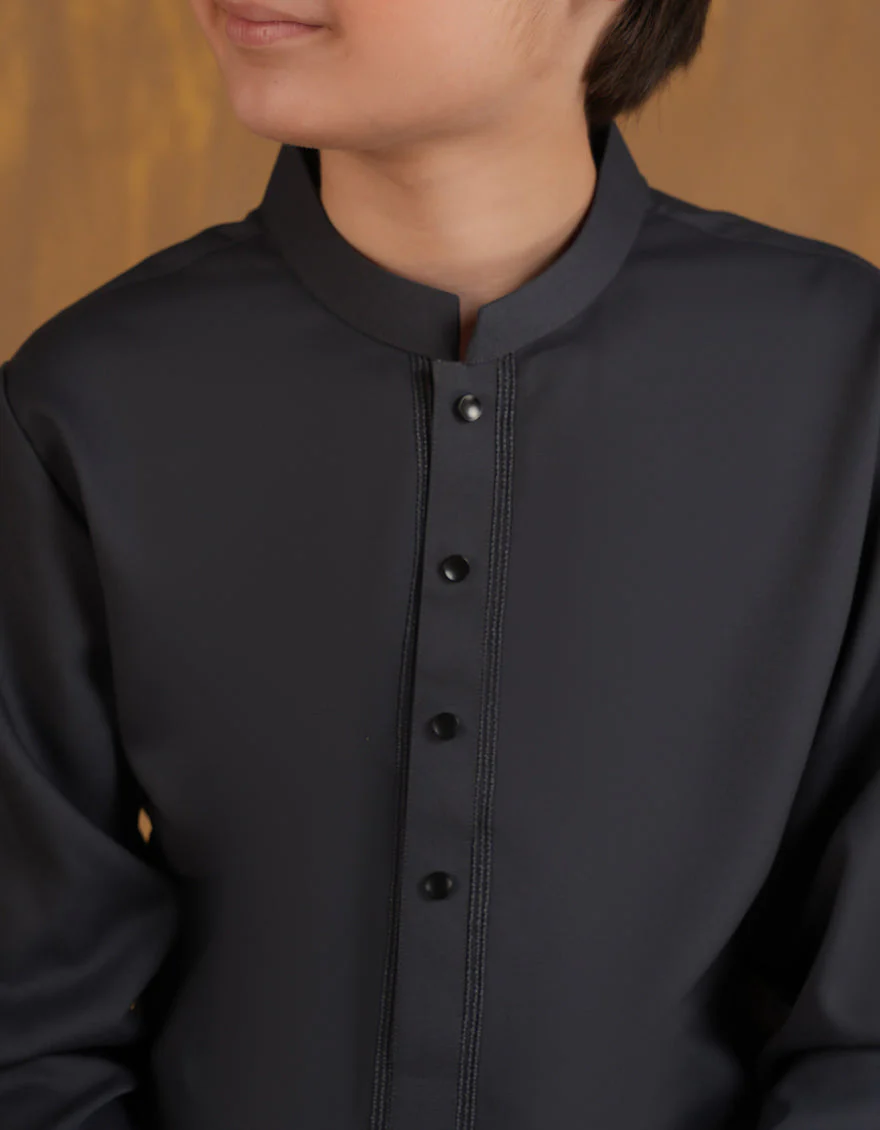 DARK GREY BLENDED KAMEEZ SHALWAR | JCKS-A-90499/S24/JJ9663-SF - Image 3