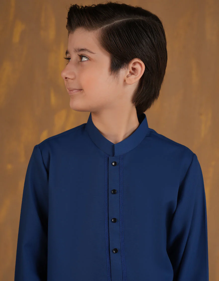 ELECTRIC BLUE BLENDED KAMEEZ SHALWAR | JCKS-A-90501/S24/JJ9663-SF - Image 3