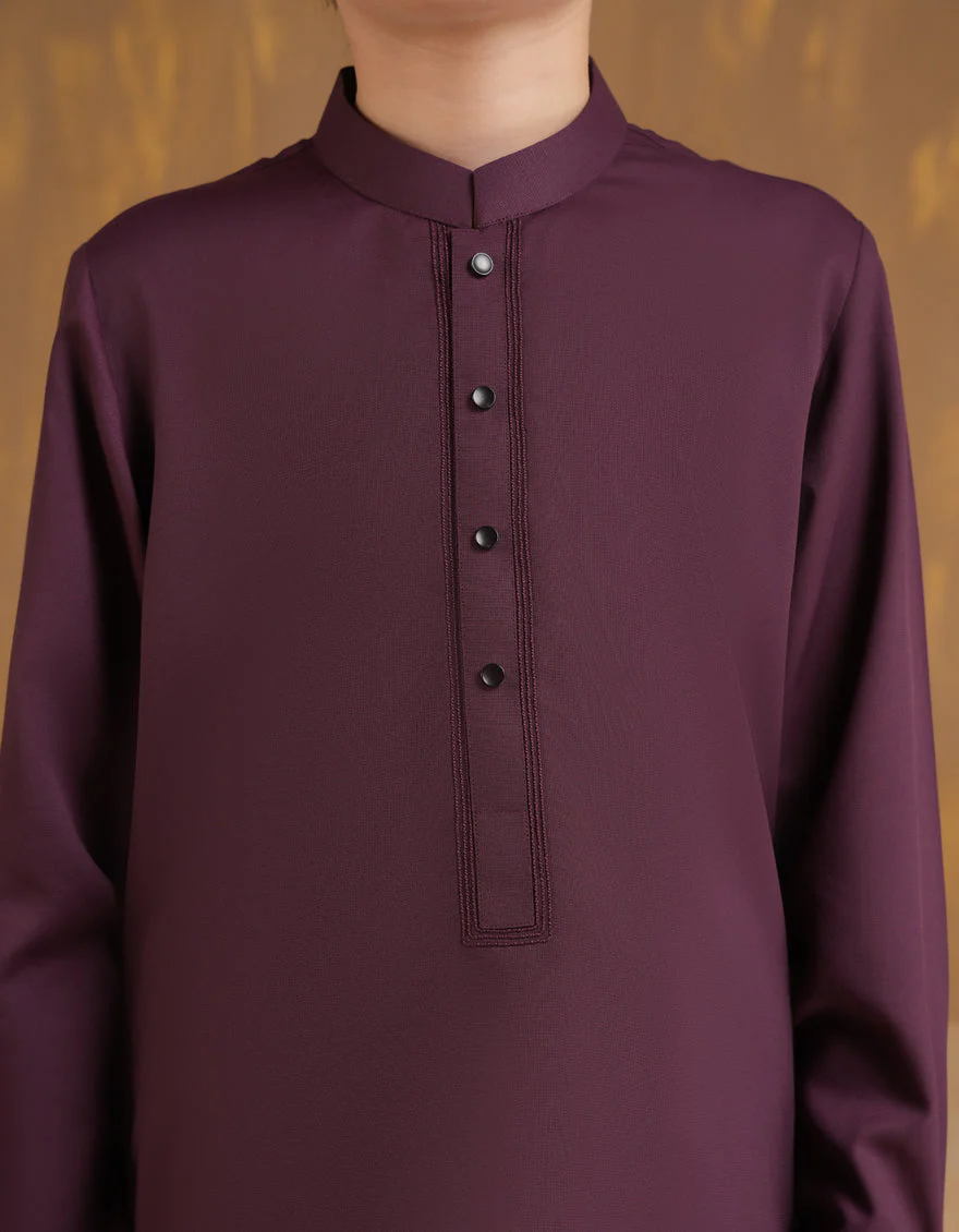 MAROON BLENDED KAMEEZ SHALWAR | JCKS-A-90502/S24/JJ9663-SF - Image 2