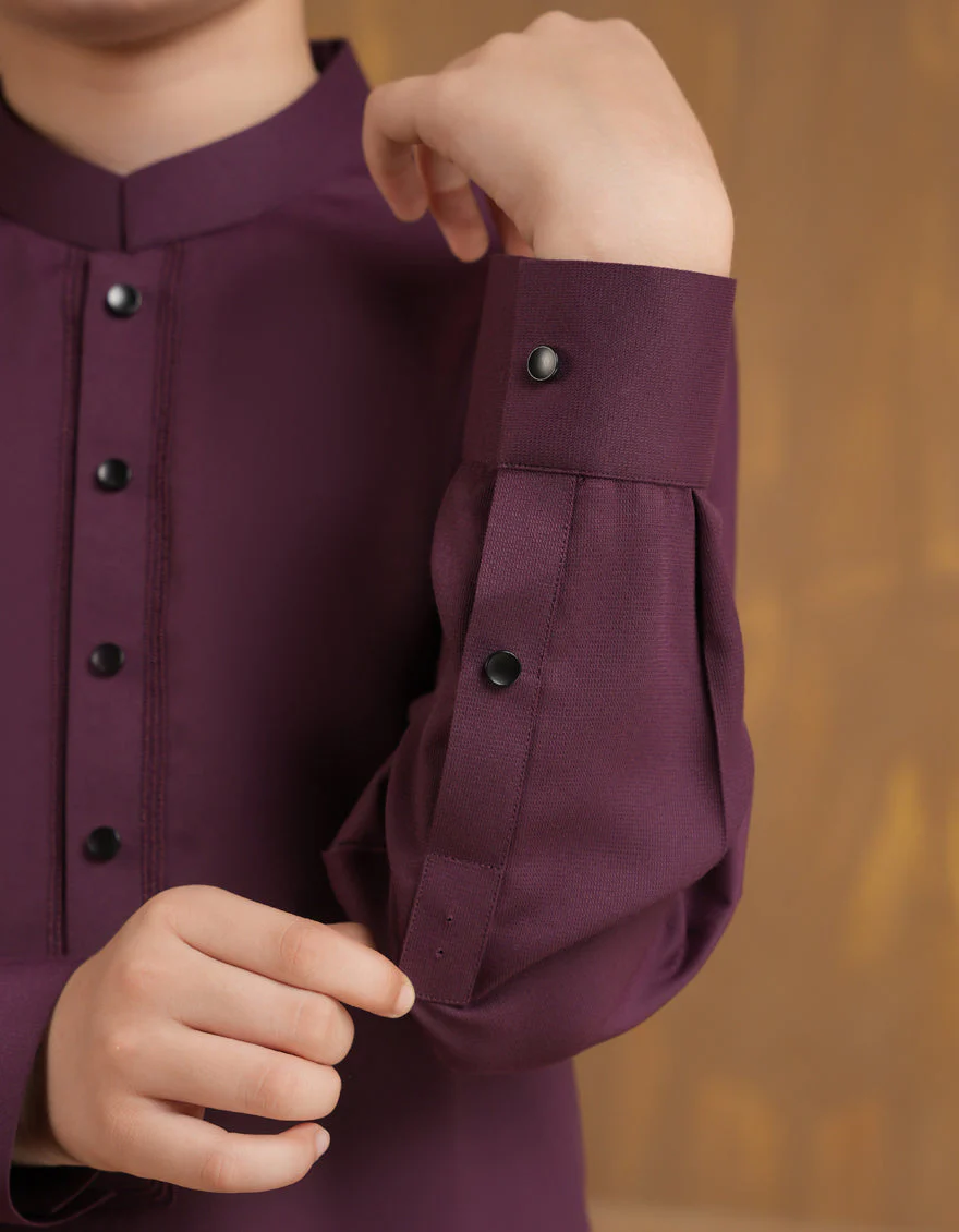 MAROON BLENDED KAMEEZ SHALWAR | JCKS-A-90502/S24/JJ9663-SF - Image 4
