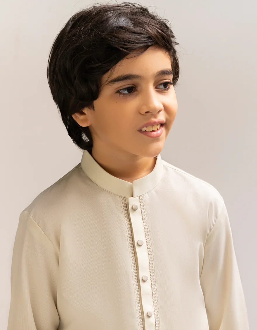 APPLE WHITE BLENDED KAMEEZ SHALWAR | JCKS-A-90505/S25/JJ9 - Image 2