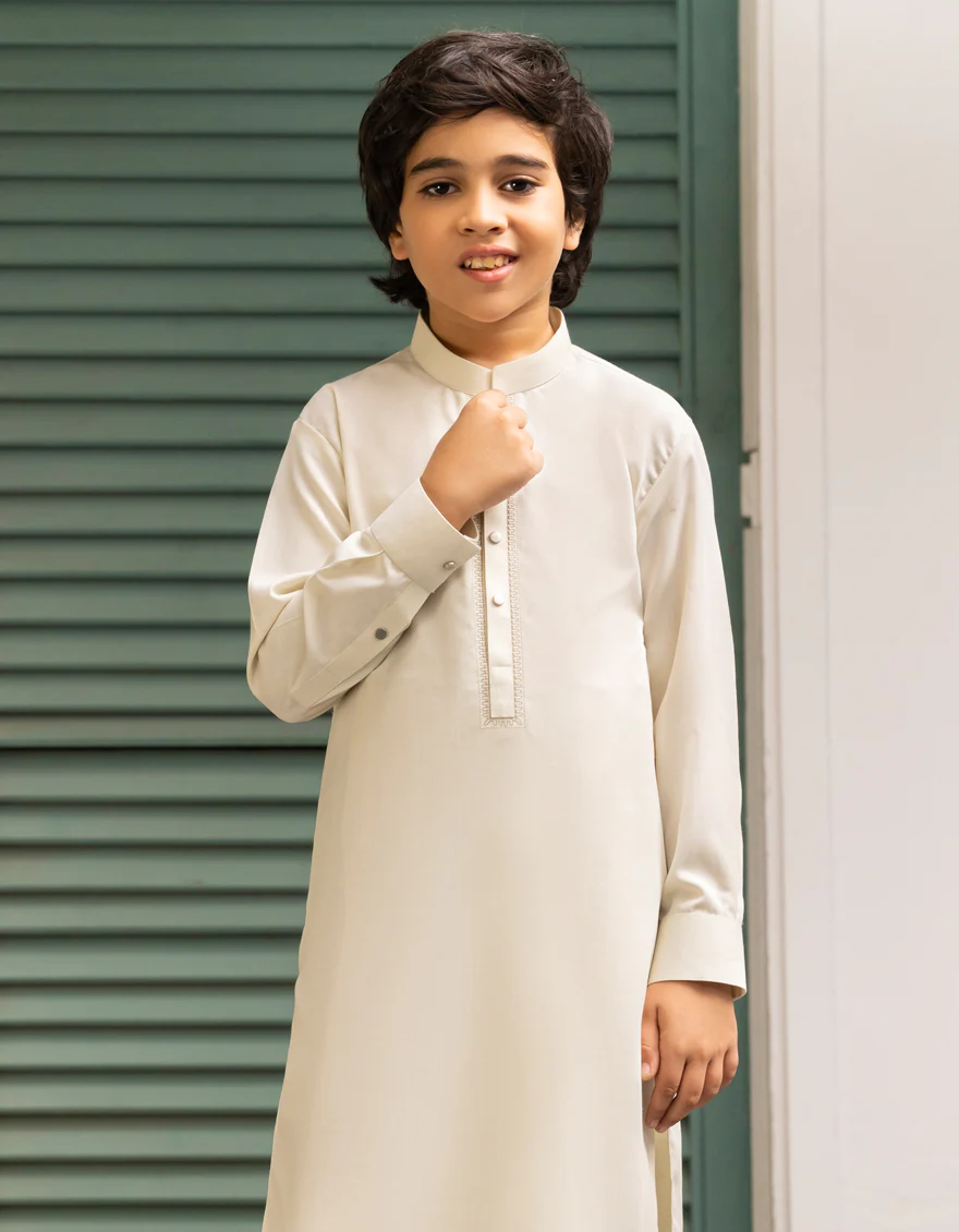 APPLE WHITE BLENDED KAMEEZ SHALWAR | JCKS-A-90505/S25/JJ9 - Image 3
