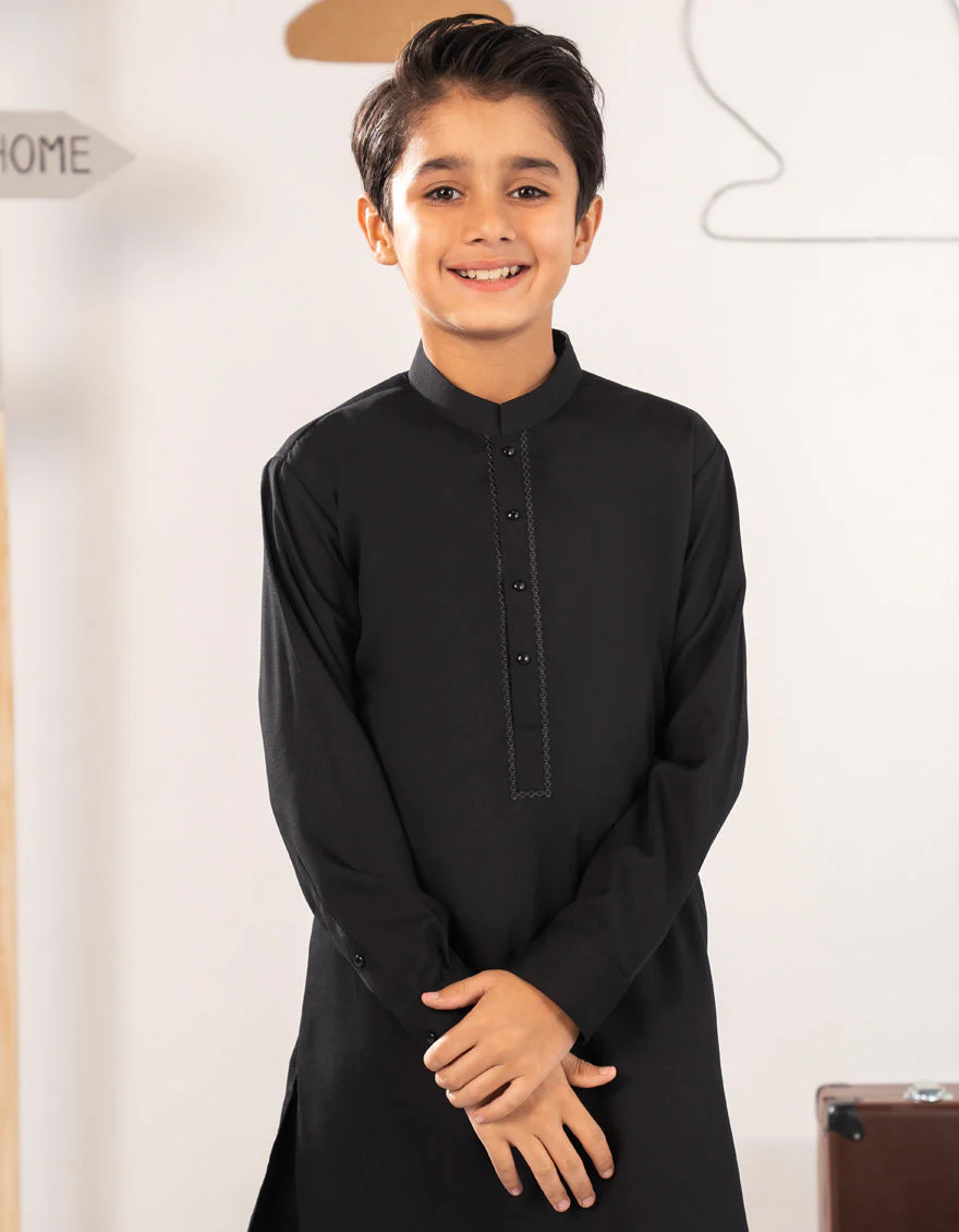 BLACK BLENDED KAMEEZ SHALWAR | JCKS-A-90516/S25/JJ9 - Image 2