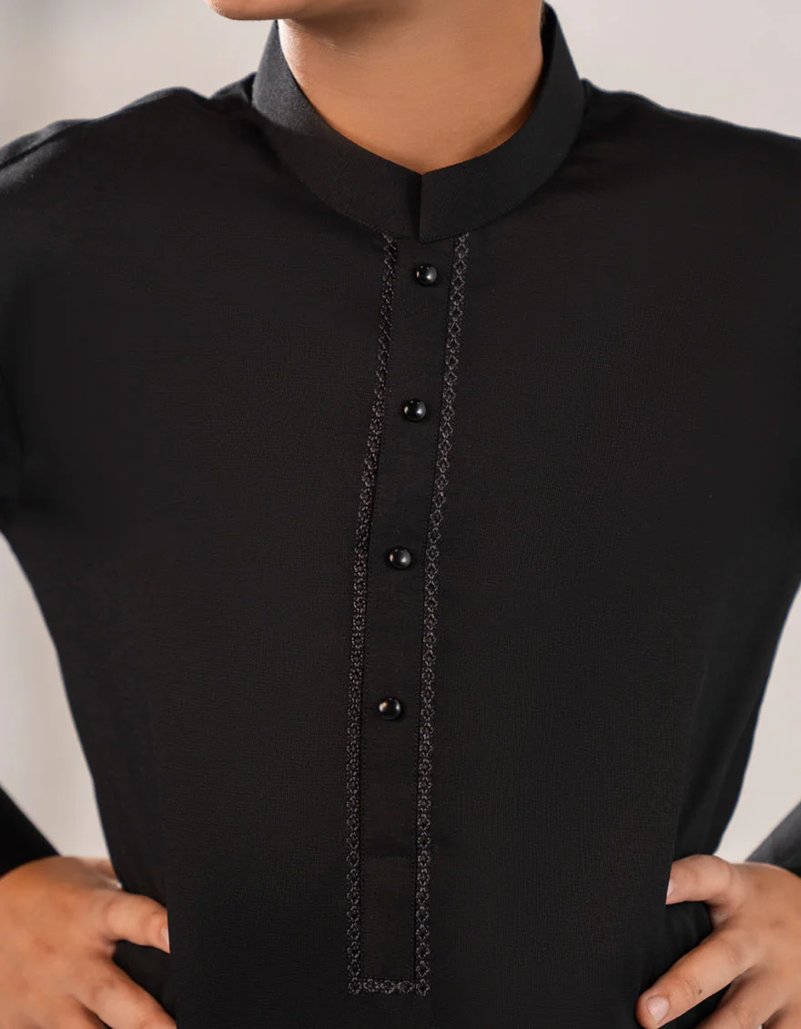 BLACK BLENDED KAMEEZ SHALWAR | JCKS-A-90516/S25/JJ9 - Image 3