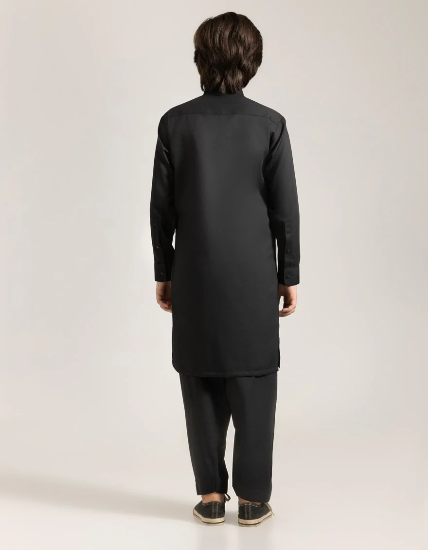 BLACK BLENDED KAMEEZ SHALWAR | JCKS-A-90533/S25/JJ9767-SF - Image 2