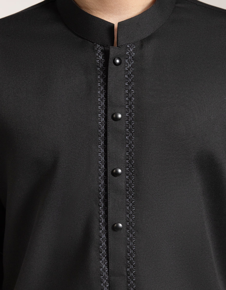 BLACK BLENDED KAMEEZ SHALWAR | JCKS-A-90533/S25/JJ9767-SF - Image 3