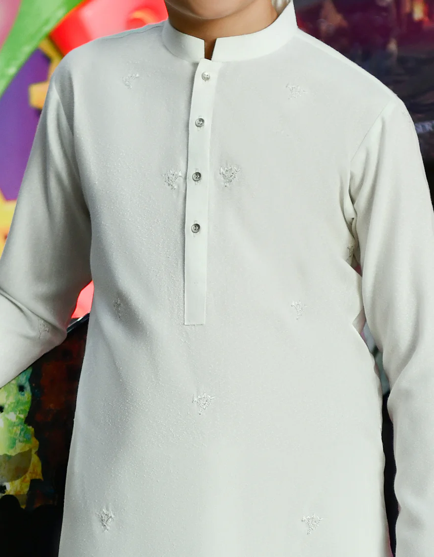 OFF WHITE BLENDED KAMEEZ SHALWAR | JCKS-A-US-34355/S23/JJ8712-FL - Image 2