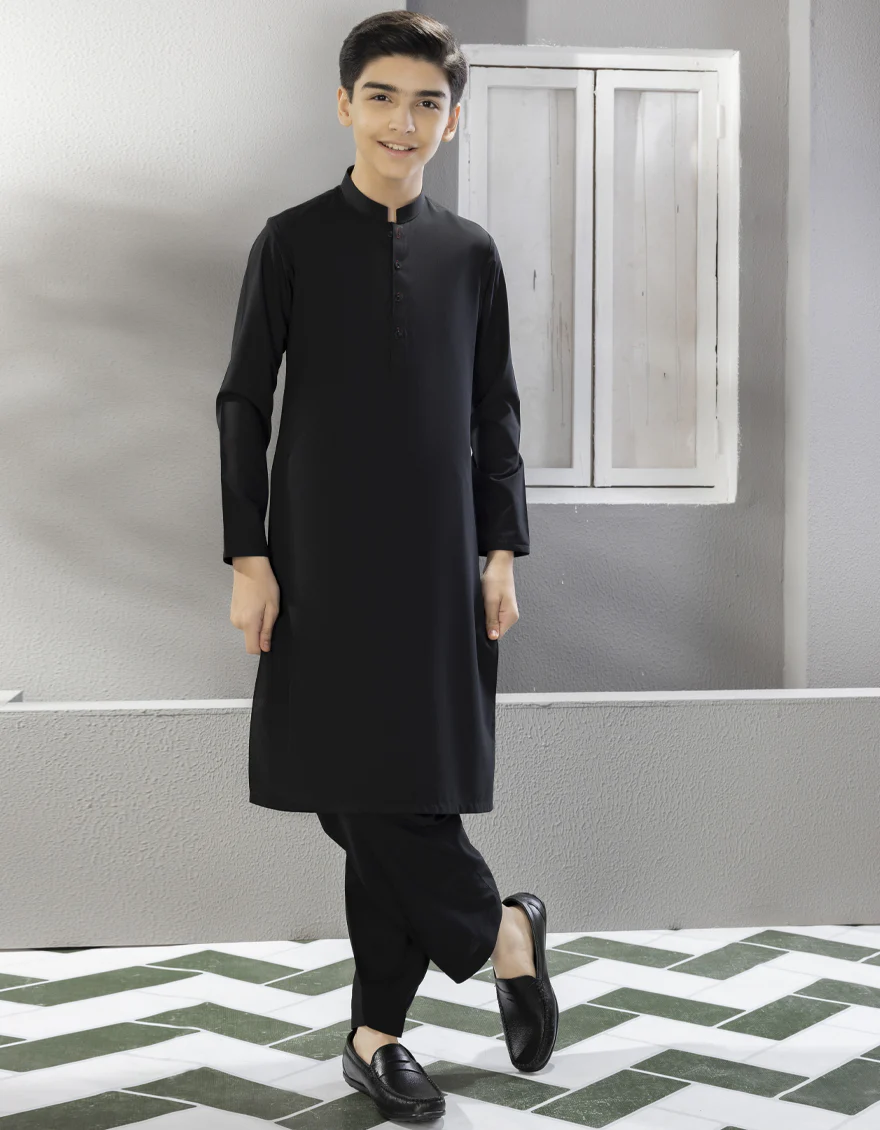 BLACK BLENDED BLACK KAMEEZ SHALWAR | JCKS-A-US-35834-R6-AP/S23/JJ8733-PN