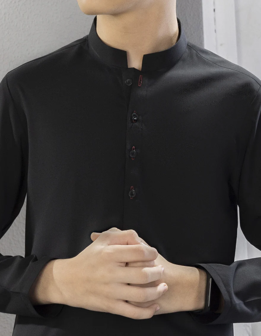 BLACK BLENDED BLACK KAMEEZ SHALWAR | JCKS-A-US-35834-R6-AP/S23/JJ8733-PN - Image 3