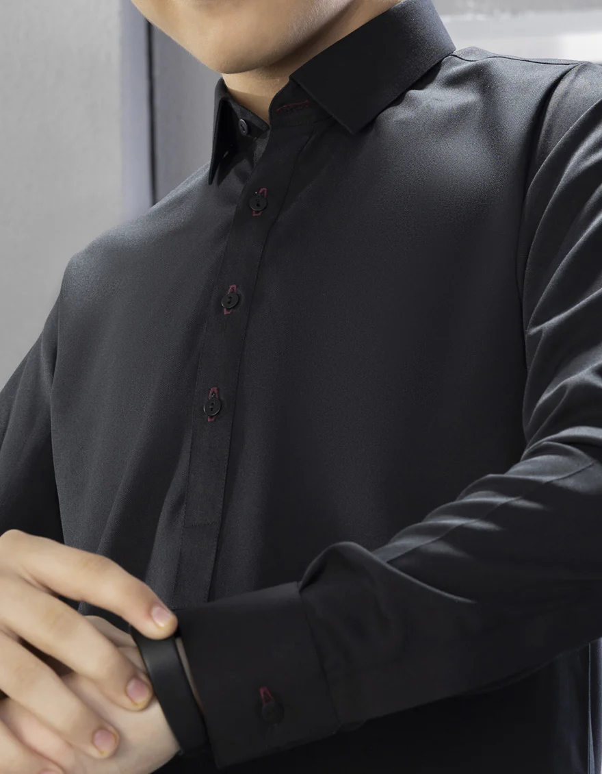 BLACK BLENDED KAMEEZ SHALWAR | JCKS-A-US-35842-R6-AP/S23/JJ8733-PN - Image 3