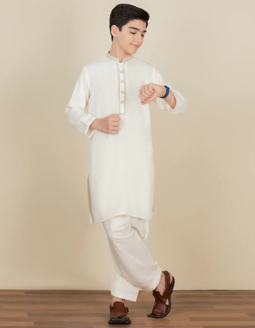 OFF WHITE KAMEEZ SHALWAR | JCKS-A-US-38438/S22/JJ7568-FL - Image 3