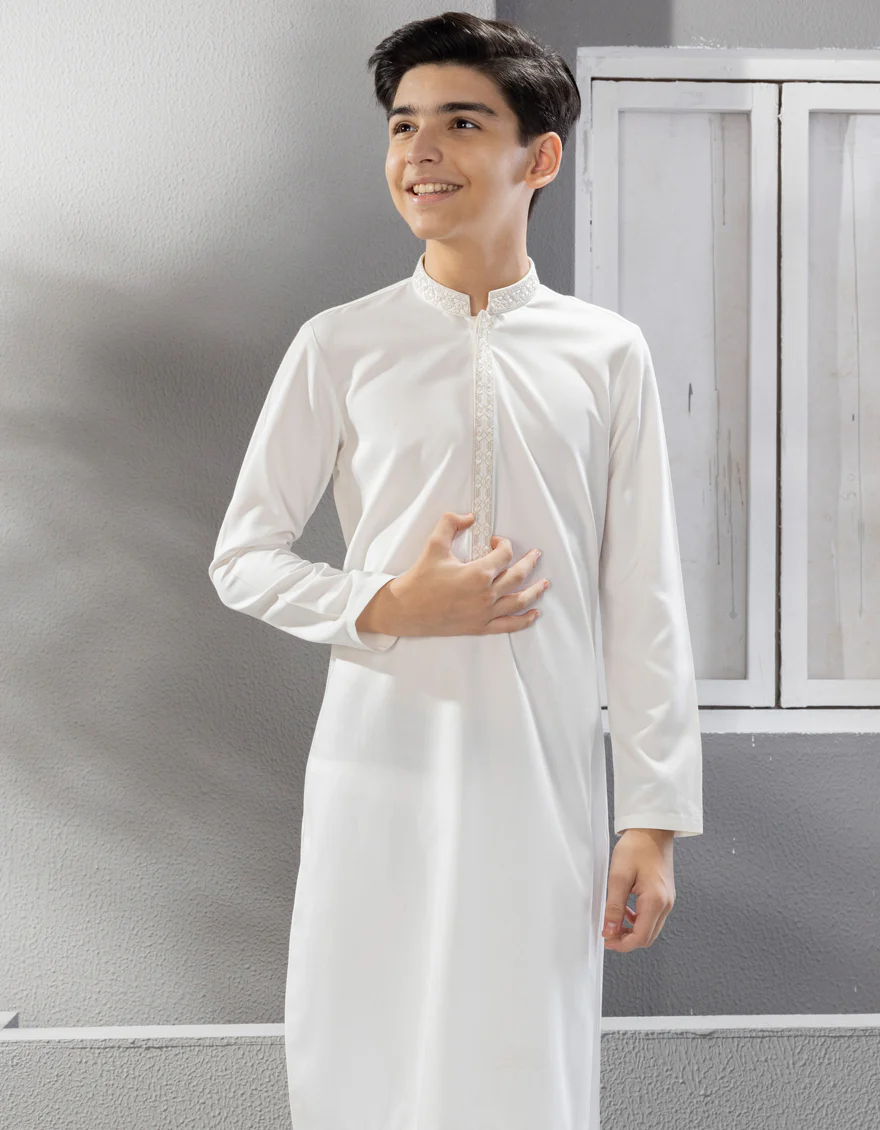 DULL WHITE KAMEEZ SHALWAR | JCKS-A-US-38671/S23/JJ8644-SF