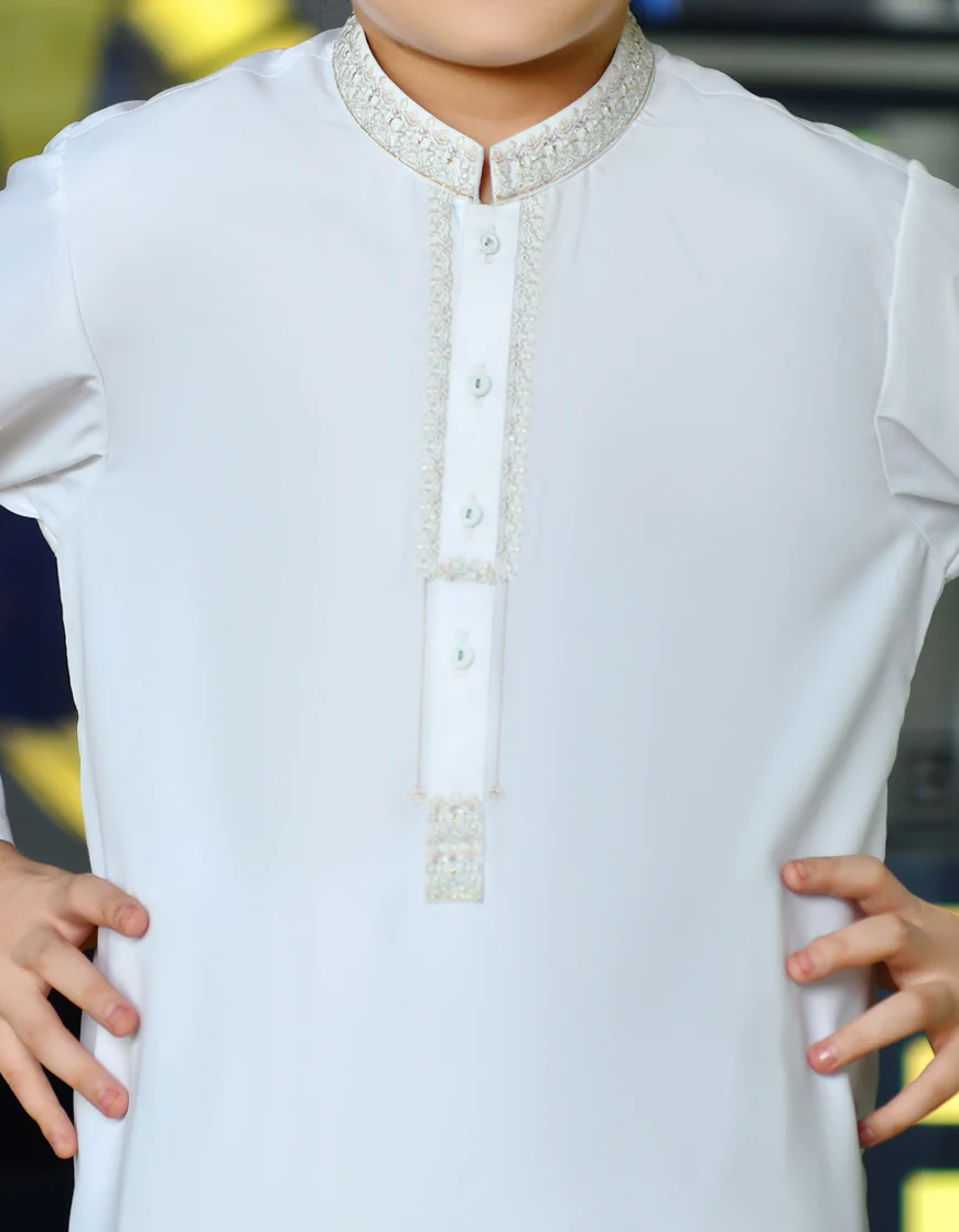 WHITE BLENDED KAMEEZ SHALWAR | JCKS-A-US-38775/S23/JJ8732-SF - Image 2