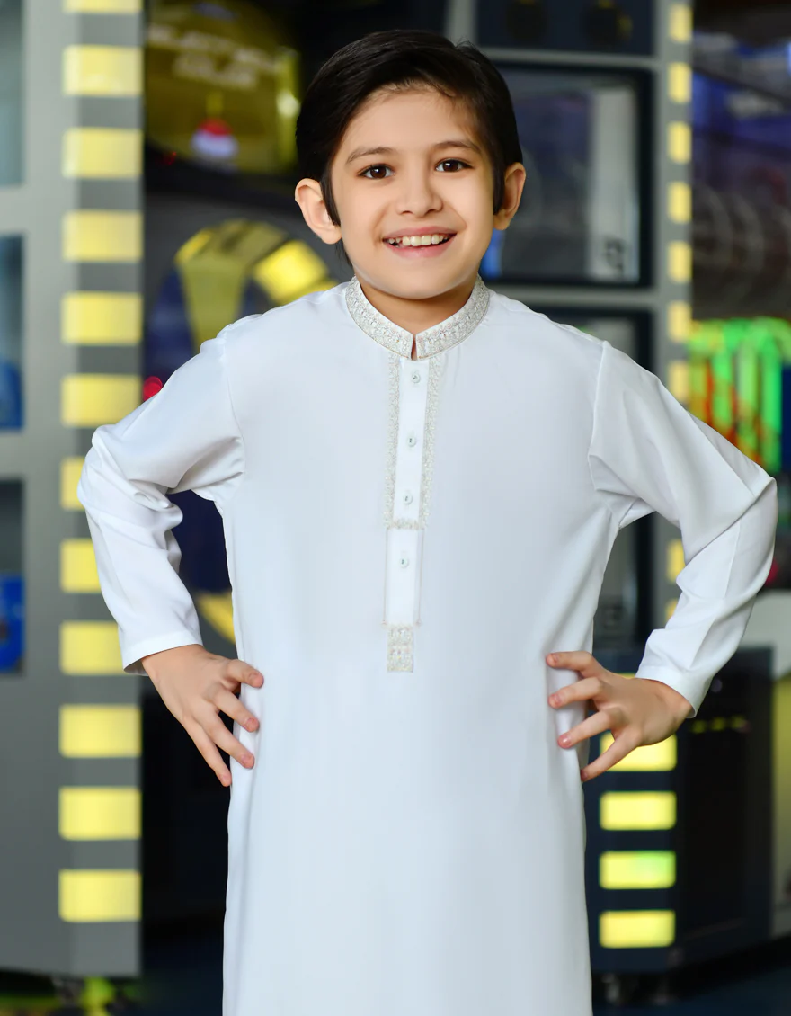 WHITE BLENDED KAMEEZ SHALWAR | JCKS-A-US-38775/S23/JJ8732-SF - Image 3