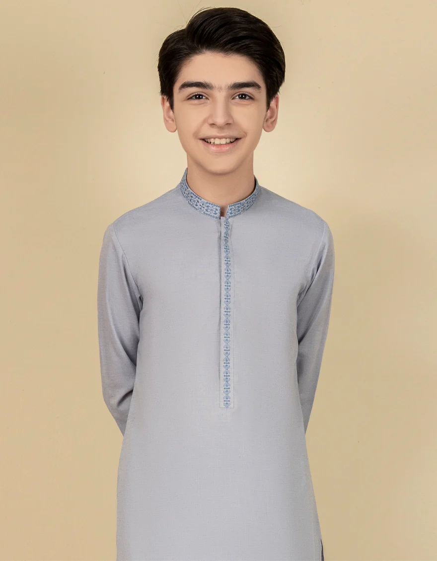 LIGHT BLUE BLENDED KAMEEZ SHALWAR | JCKS-A-US-41167/S22/JJ7345-CL - Image 3