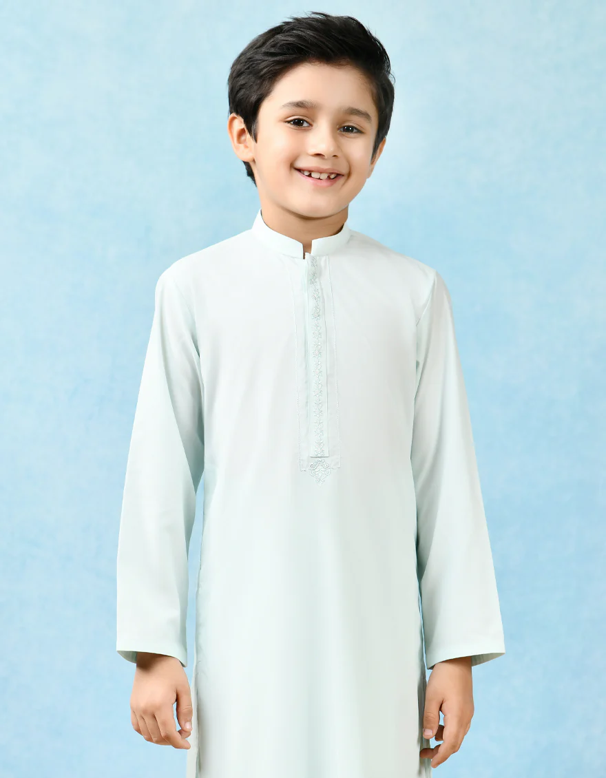 LIGHT MINT BLENDED KAMEEZ SHALWAR | JCKS-A-US-43121/S22/JJ8166-SF - Image 2