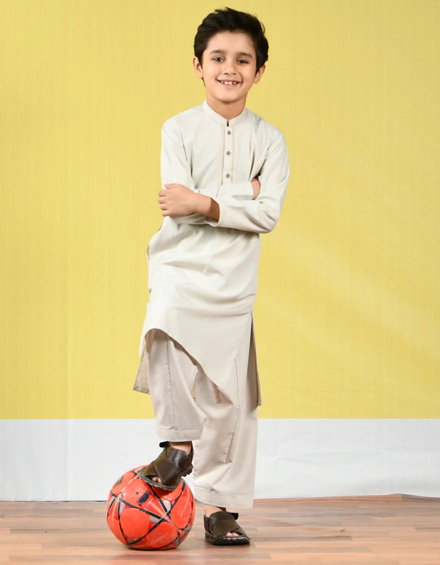 SAND VISCOSE KAMEEZ SHALWAR | JCKS-A-US-44051/S22/JJ8166-SF - Image 3
