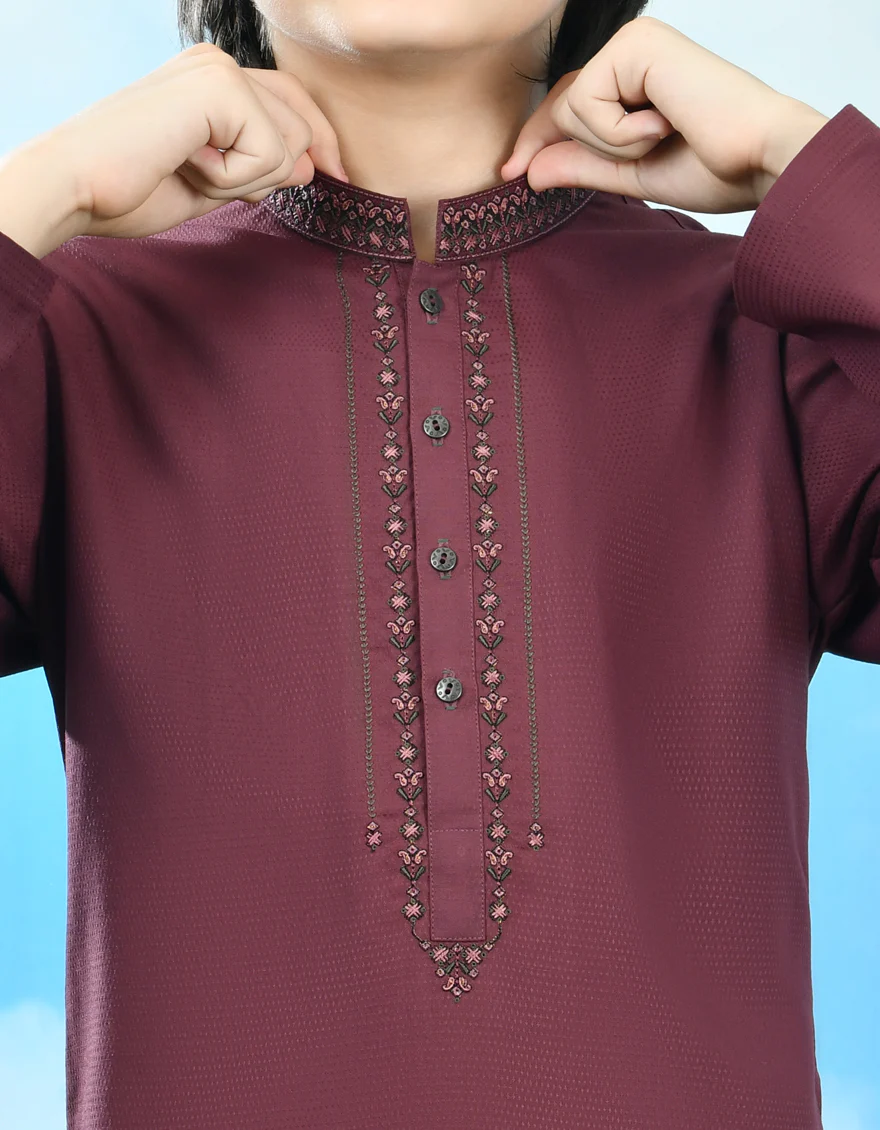 BROWN KAMEEZ SHALWAR | JCKS-S-34667/S24/JJ9287-SF - Image 3