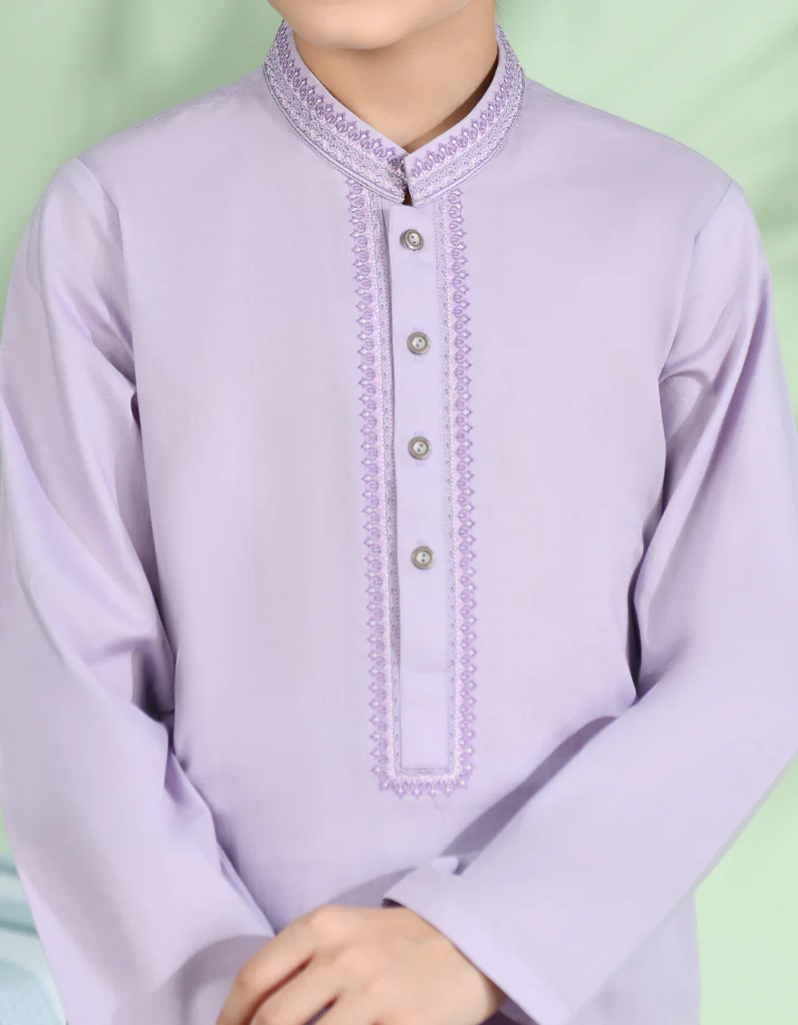 LILAC COTTON KAMEEZ SHALWAR | JCKS-S-38984/S24/JJ9213-SF - Image 2