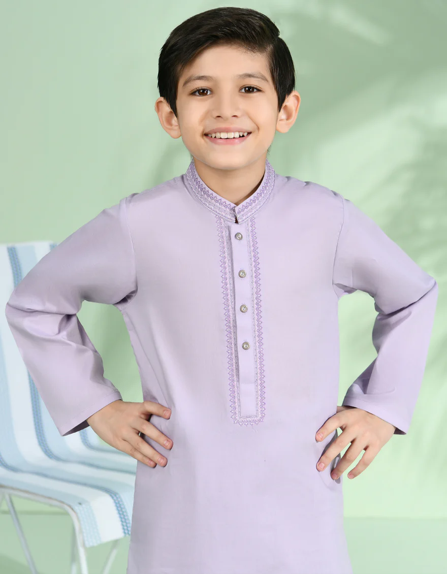LILAC COTTON KAMEEZ SHALWAR | JCKS-S-38984/S24/JJ9213-SF - Image 3